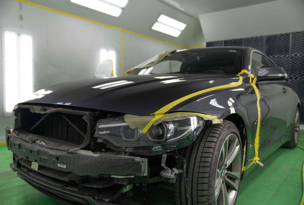 A black BMW car